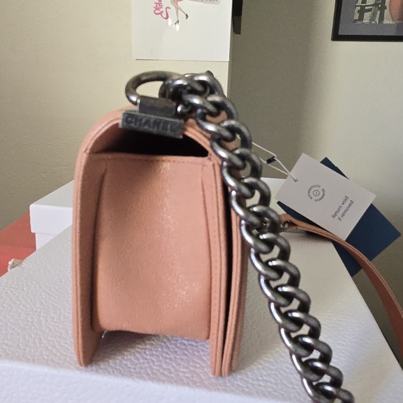 Chanel boy pink caviar small bag - Picture 12 of 13